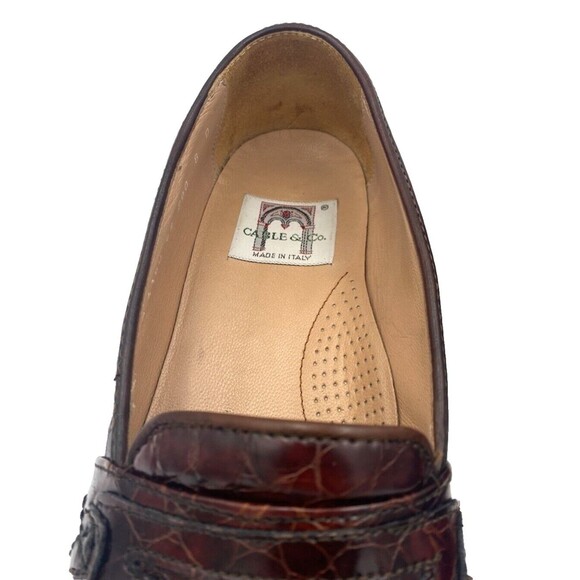 Cable & Co Vintage Men’s Size 8D Crocodile  Loafers‎ Made In Italy main image 12
